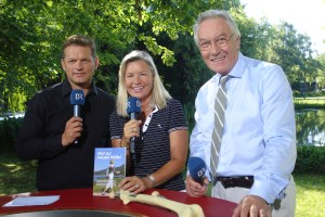 Live-Sendung im BR mit Dr. Jürgen Radke, rechts, Heidi Rauch und Moderator Tom Meiler